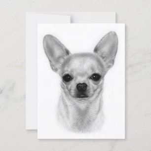 Heller Blick - Handgemalte Chihuahua Kunst Postkarte