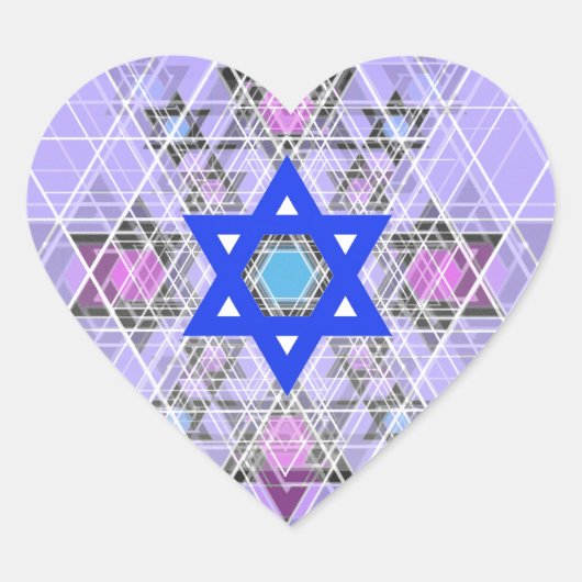 Heller Blue Star. Herz-Aufkleber (Vorderseite)