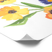 Heller Blumengarten Rosa Orange Willkommensschild Poster (Ecke)