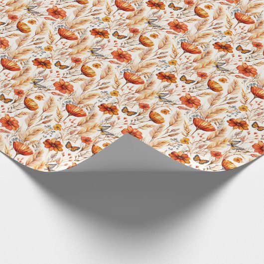 Heller botanischer Ausdruck Geschenkpapier (Ecke)