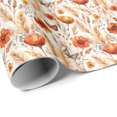 Heller botanischer Ausdruck Geschenkpapier (Rolleneckpunkt)