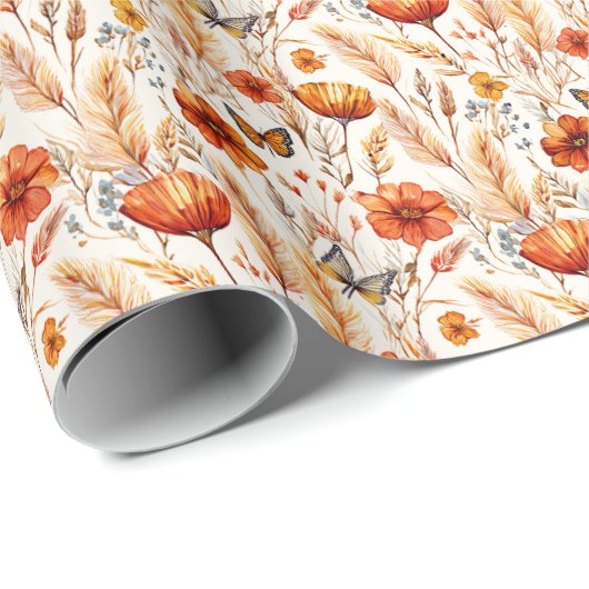 Heller botanischer Ausdruck Geschenkpapier (Rolleneckpunkt)