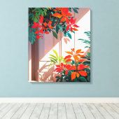 Heller botanischer Garten vor der Haustür Leinwanddruck (Insitu (Holzboden))