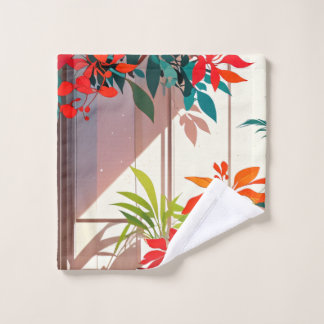 Heller botanischer Garten vor der Haustür Waschlappen