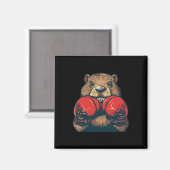 Heller Boxbiber mit Handschuhen Emblem für einen S Magnet (Vorderseite/Rückseite)