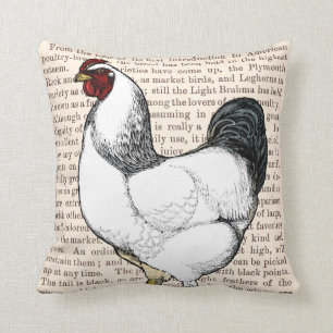 Heller Brahma-Hahn im klassischen Landstil Vintage Kissen