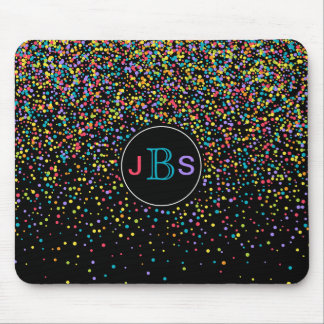 Heller bunter Confetti punktiert personalisiertes Mousepad