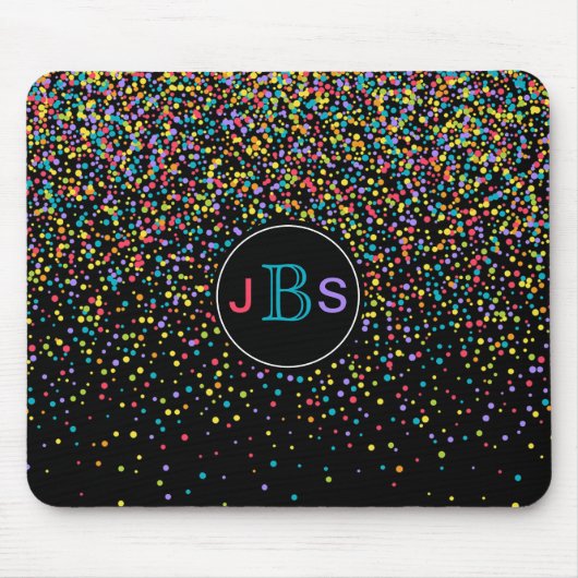 Heller bunter Confetti punktiert personalisiertes Mousepad (Vorne)