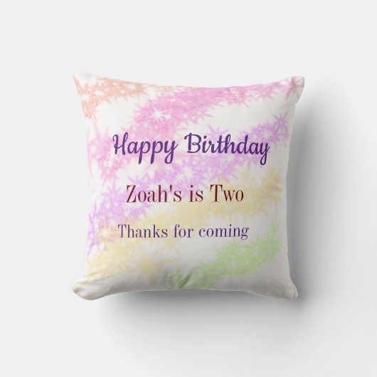 Heller, bunter Glitzer-Hintergrund zum Geburtstag Kissen (Vorderseite)