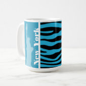 Heller Cerulean Zebra-Tierdruck; New York Kaffeetasse (Vorderseite Links)