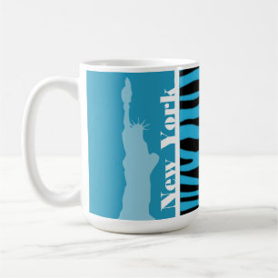 Heller Cerulean Zebra-Tierdruck; New York Kaffeetasse