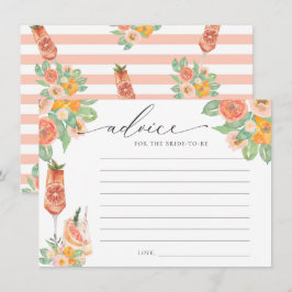 Heller Cocktail-Ratschlag für die Braut Begleitkarte