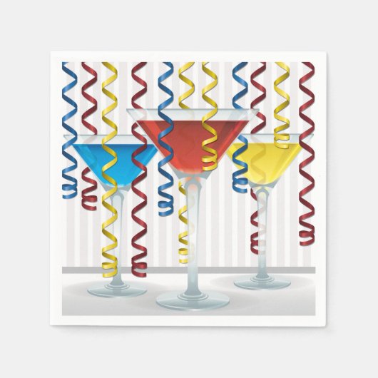 Heller Cocktail und Band Serviette (Vorderseite)