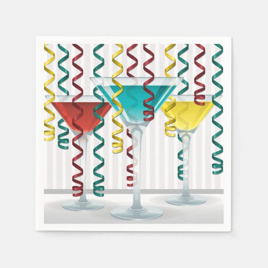 Heller Cocktail und Band Serviette (Vorderseite)