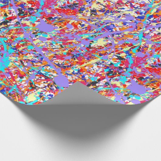 Heller Farben-Spritzer abstrakt Geschenkpapier (Ecke)