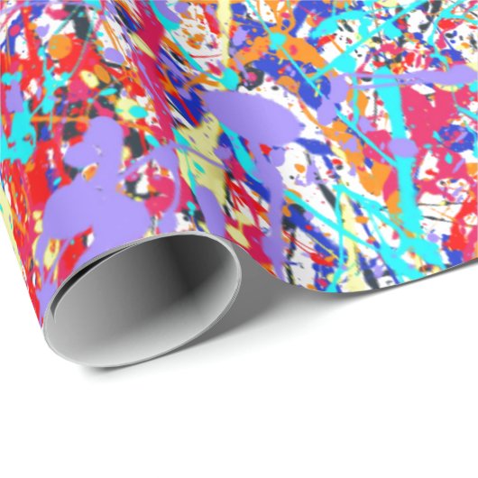 Heller Farben-Spritzer abstrakt Geschenkpapier (Rolleneckpunkt)