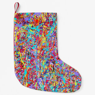 Heller Farben-Spritzer abstrakt Kleiner Weihnachtsstrumpf