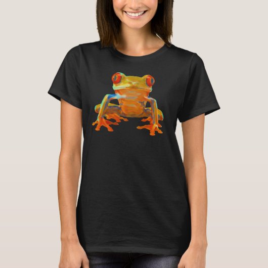 Heller, farbiger Frosch T-Shirt (Vorderseite)