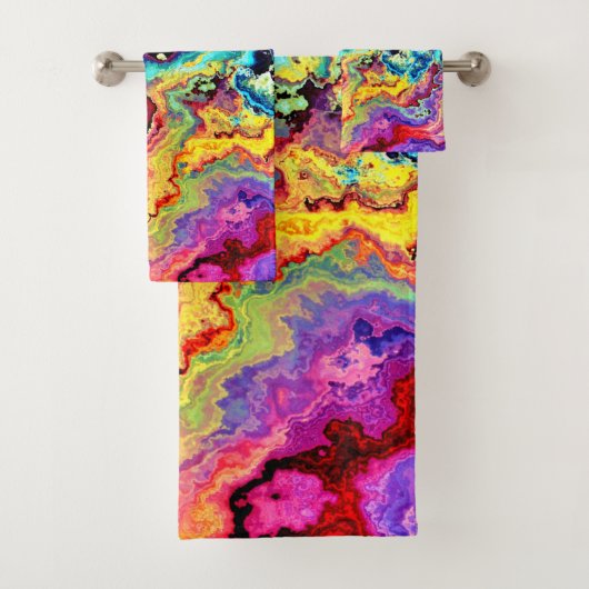 Heller, farbiger Marmor Badhandtuch Set (Insitu)