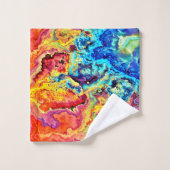 Heller, farbiger Marmor Badhandtuch Set (Waschlappen)