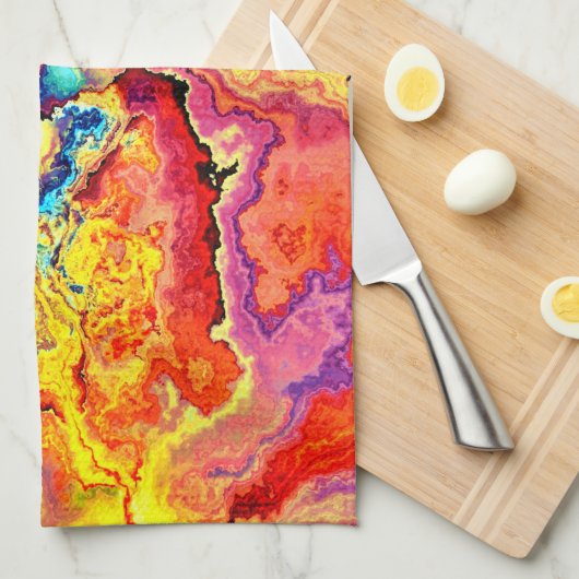 Heller, farbiger Marmor Geschirrtuch (Viertel Falte)