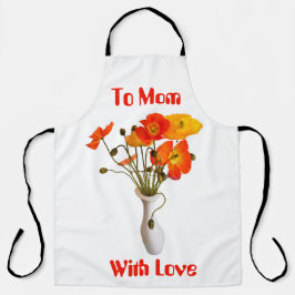 Heller, farbiger Mohn mit Botschaft Schürze