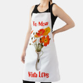 Heller, farbiger Mohn mit Botschaft Schürze (InSitu)