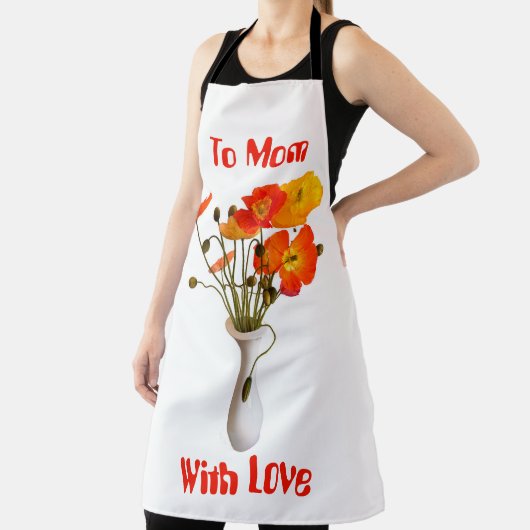 Heller, farbiger Mohn mit Botschaft Schürze (InSitu)