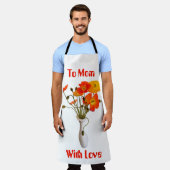 Heller, farbiger Mohn mit Botschaft Schürze (Getragen)