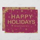 heller Feiertag des Sternes Feiertagskarte (Vorne/Hinten)