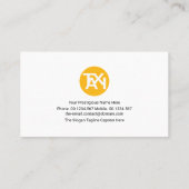 Heller, feiner Gelber Taxifahrer Silhouette Visitenkarte (Rückseite)