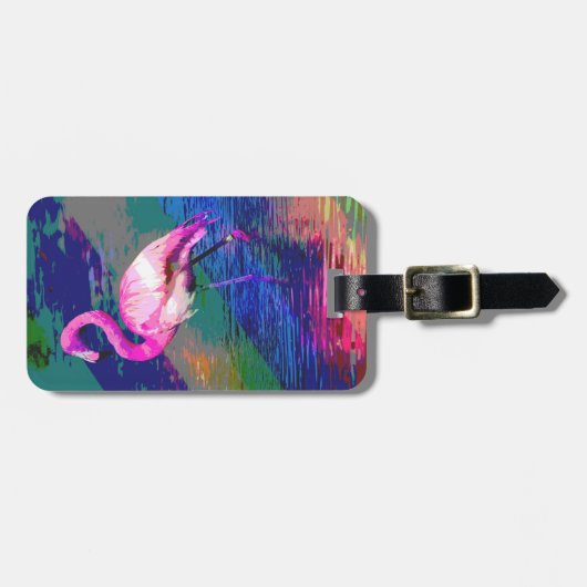 Heller Flamingo-Gepäckanhänger Gepäckanhänger (Vorderseite horizontal)