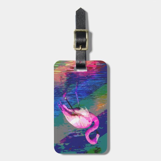 Heller Flamingo-Gepäckanhänger Gepäckanhänger (Vorderseite vertikal)