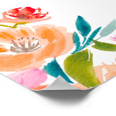 Heller, floraler, handgemalter Abschluss Willkomme Poster (Ecke)