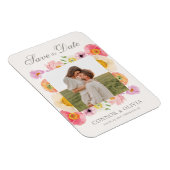 Heller floraler Save-the-Date-Magnet Magnet (Rechte Seite)