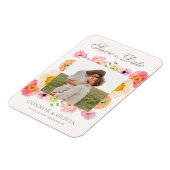 Heller floraler Save-the-Date-Magnet Magnet (Linke Seite)