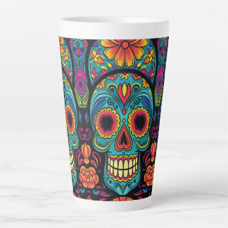 Heller Folk Art Sugar Skull Tag des Toten Party Milchtasse
