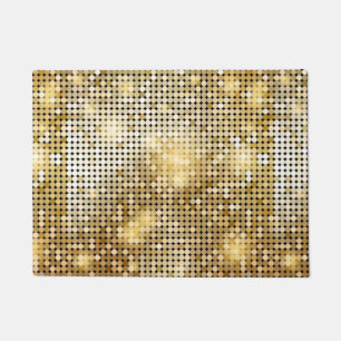 Heller funkelnder goldener fußmatte