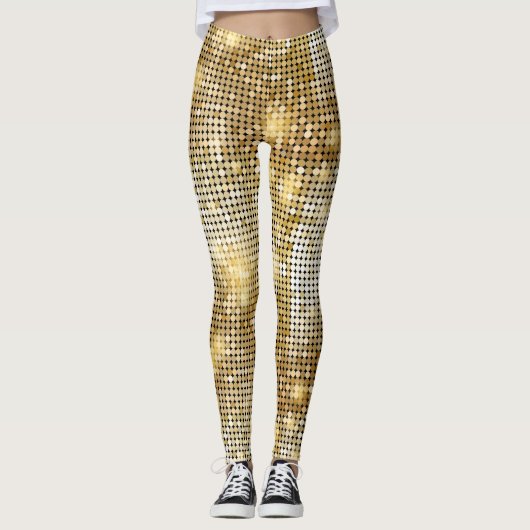 Heller funkelnder goldener leggings (Vorderseite)