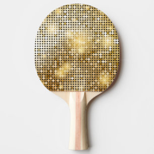 Heller funkelnder goldener tischtennis schläger