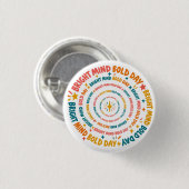 Heller Geist, kühner Tag Farbspirale Button (Vorne & Hinten)