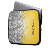 Heller Gelb- und Imitat-Glitter Laptopschutzhülle (Vorderseite Links)