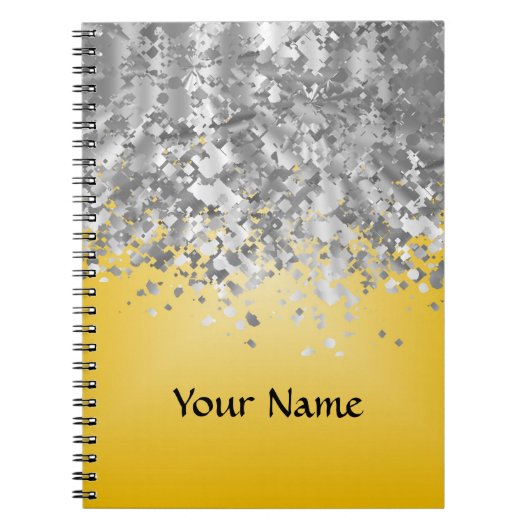 Heller Gelb- und Imitat-Glitter Notizblock (Vorderseite)