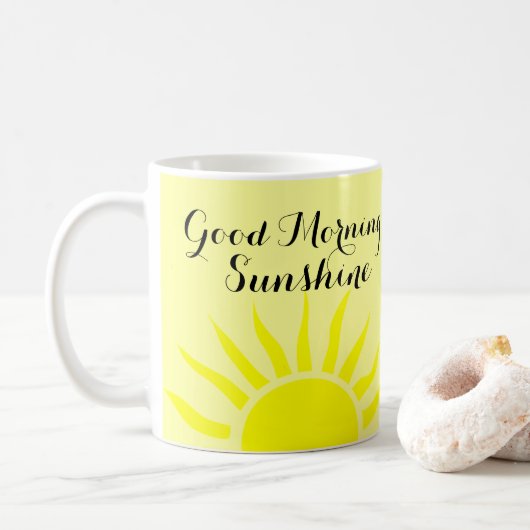 Heller gelber "guter Morgen-Sonnenschein" | gelber Kaffeetasse (Mit Donut)