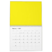 Heller gelber solider Hintergrund | Kühnes moderne Kalender (Feb 2027)