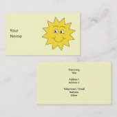 Heller gelber Sommer Sun. Lächelndes Gesicht Visitenkarte (Vorne/Hinten)