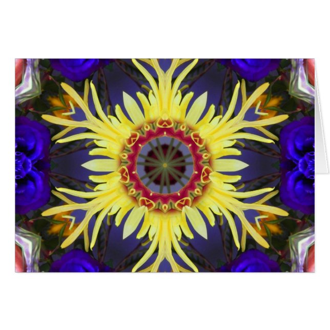 Heller gelber Stern-BlumeMandala (Vorderseite (Horizontal))