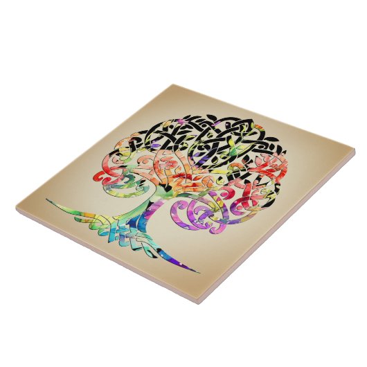 Heller, glänzender Baum der Keramik des Lebens Fliese (Seite)