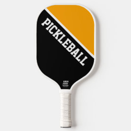 Heller, goldgelber schwarzer Farbblock Pickleball Schläger
