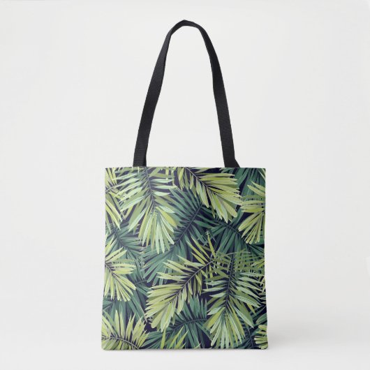 Heller grüner Hintergrund mit tropischen Pflanze. Tasche (Vorderseite)